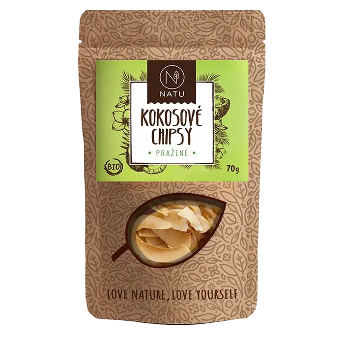 NATU Kokosové chipsy pražené 70 g BIO